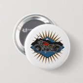Antike Motorrad Bergszene Button (Vorne & Hinten)
