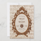Antike Musik Barockhochzeit Einladung (Vorderseite)
