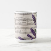 Antike Musik und Lavendel-Stiefmütterchen Blumen Kaffeetasse (Mittel)