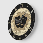 Antike Musik und Theater Masken römische Zahlen Große Wanduhr (Winkel)
