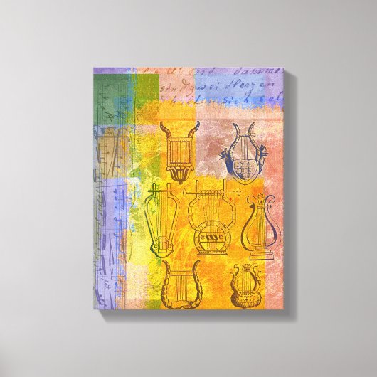 Antike Musikinstrumente Leinwanddruck (Vorderseite)