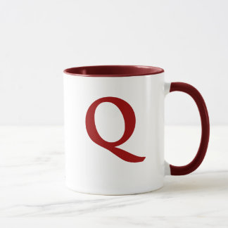 Antike mutige "des Buchstabe-Q" "Matt " Tasse