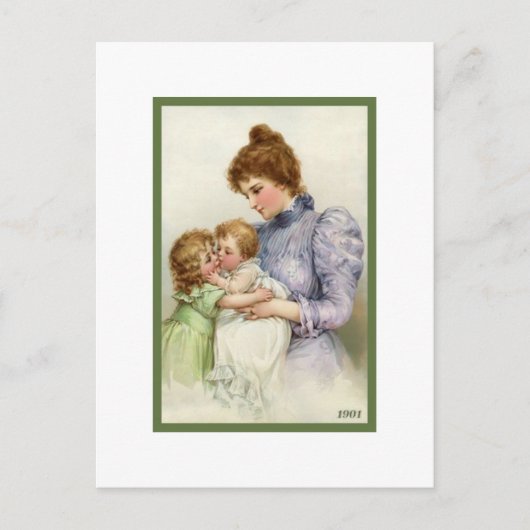 Antike Mutter mit Kindern Postkarte (Vorderseite)