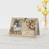 Antike Mutter und Kind mit Blumen Karte (Gelbe Blume)