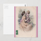 Antike Mutter und Tochter Postkarte (Vorne/Hinten)