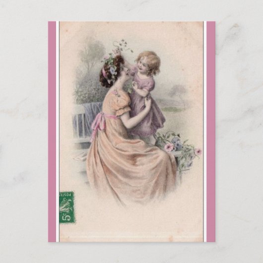 Antike Mutter und Tochter Postkarte (Vorderseite)
