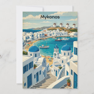 Antike Mykonos Griechenland Architektur Windmühlen Karte