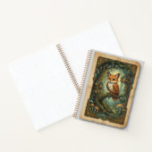 Antike Mythische Fuchs-Eule und Enchanted Forest J Notizblock (Innenseite)