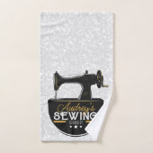 Antike Nähmaschine ADD NAME Seamstress Schneider Badhandtuch Set (Handtuch)