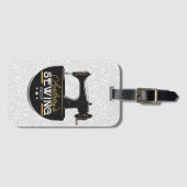 Antike Nähmaschine ADD NAME Seamstress Schneider Gepäckanhänger (Vorderseite (Horizontal))