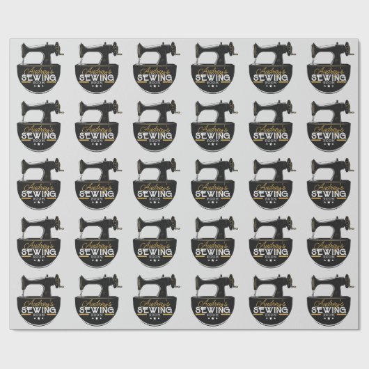 Antike Nähmaschine ADD NAME Seamstress Schneider Geschenkpapier (Flach)