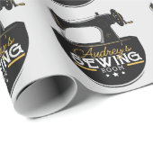 Antike Nähmaschine ADD NAME Seamstress Schneider Geschenkpapier (Rolleneckpunkt)