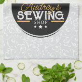 Antike Nähmaschine ADD NAME Seamstress Schneider Geschirrtuch (Gefaltet)