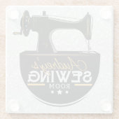 Antike Nähmaschine ADD NAME Seamstress Schneider Glasuntersetzer (Rückseite)