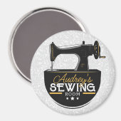 Antike Nähmaschine ADD NAME Seamstress Schneider Magnet (Vorderseite/Rückseite)