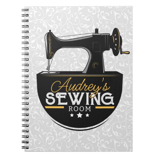 Antike Nähmaschine ADD NAME Seamstress Schneider Notizblock (Vorderseite)