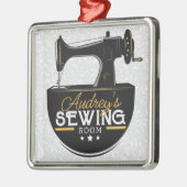 Antike Nähmaschine ADD NAME Seamstress Schneider Ornament Aus Metall (Links)