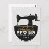 Antike Nähmaschine ADD NAME Seamstress Schneider Postkarte (Vorne/Hinten)
