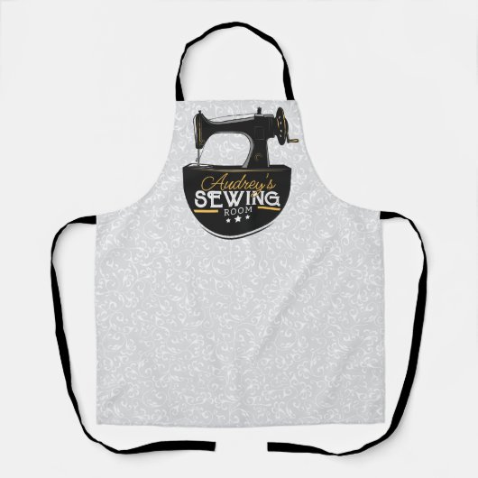 Antike Nähmaschine ADD NAME Seamstress Schneider Schürze (Vorderseite)