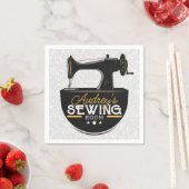 Antike Nähmaschine ADD NAME Seamstress Schneider Serviette (Beispiel)