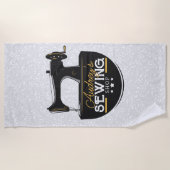 Antike Nähmaschine ADD NAME Seamstress Schneider Strandtuch (Vorderseite)