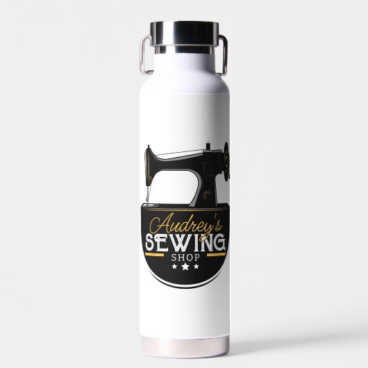 Antike Nähmaschine ADD NAME Seamstress Schneider Trinkflasche (Vorne)