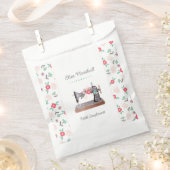 Antike Nähmaschine Boho Blumen Papiertüte Geschenktütchen (Ausgeschnitten)