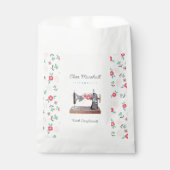 Antike Nähmaschine Boho Blumen Papiertüte Geschenktütchen (Vorderseite)