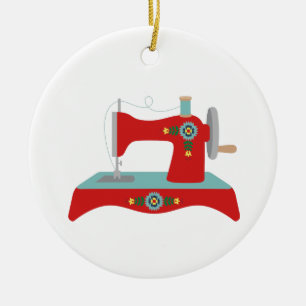 Antike Nähmaschine Keramik Ornament