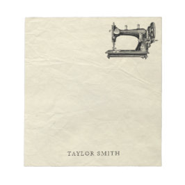 Antike Nähmaschine mit Namen Notizblock