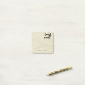 Antike Nähmaschine mit Namen Post-it Klebezettel (Auf Schreibtisch)