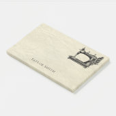 Antike Nähmaschine mit Namen Post-it Klebezettel (angewinkelt)