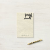 Antike Nähmaschine mit Namen Post-it Klebezettel (Auf Schreibtisch)