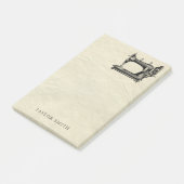 Antike Nähmaschine mit Namen Post-it Klebezettel (angewinkelt)