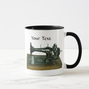 Antike Nähmaschine mit Text Tasse