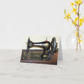 Antike Nähmaschine Notecard Karte (Gelbe Blume)