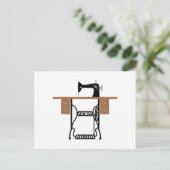 Antike Nähmaschine Postkarte (Stehend Vorderseite)