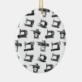 Antike Nähmaschinen CUSTOM HINTERGRUNDFARBE Keramik Ornament (Rechts)