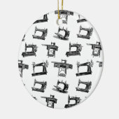 Antike Nähmaschinen CUSTOM HINTERGRUNDFARBE Keramik Ornament (Links)