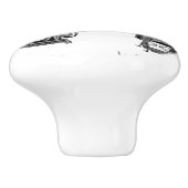 Antike Nähmaschinen CUSTOM HINTERGRUNDFARBE Keramikknauf (Seitenansicht)