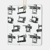 Antike Nähmaschinen CUSTOM HINTERGRUNDFARBE Keramikornament (Links)