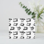 Antike Nähmaschinen CUSTOM HINTERGRUNDFARBE Postkarte (Stehend Vorderseite)