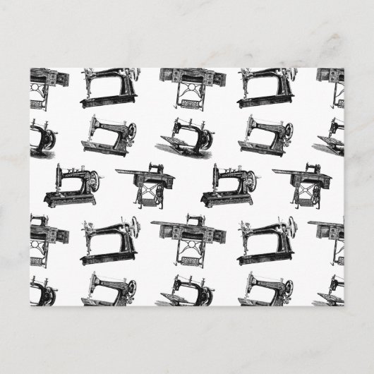 Antike Nähmaschinen CUSTOM HINTERGRUNDFARBE Postkarte (Vorderseite)