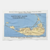 Antike Nantucket-Karte Geschirrtuch (Horizontal)