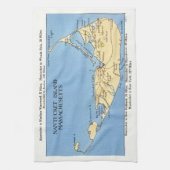Antike Nantucket-Karte Geschirrtuch (Vertikal)