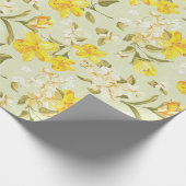 Antike Narzissen-Blumen-Verpackungs-Papier-Rolle Geschenkpapier (Ecke)