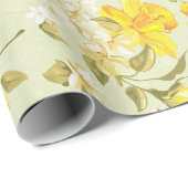 Antike Narzissen-Blumen-Verpackungs-Papier-Rolle Geschenkpapier (Rolleneckpunkt)