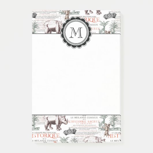 Antike Nashorn-Nashorn Abrecht Durer Art Post-it Klebezettel (Vorderseite)