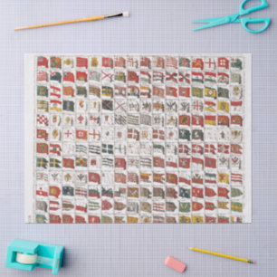 Antike nautische Flaggen der Welt Poster Seidenpapier