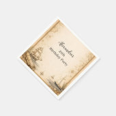 Antike nautische Geburtstagskarte Serviette (Ecke)